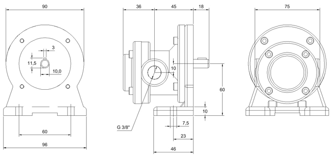 External Gear-Pumps with mounting brackets - D110 - Dimensions