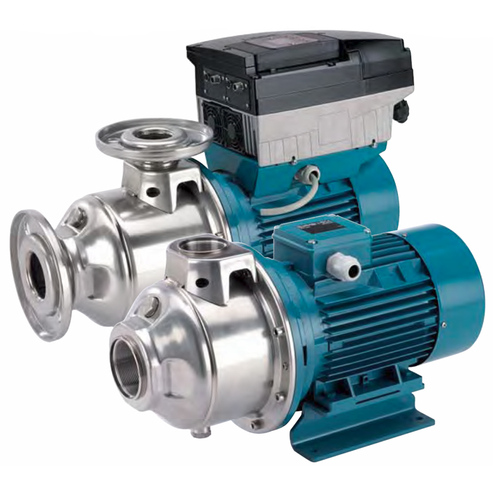 multi-stage close coupled pumps in chrome-nickel stainless steel
