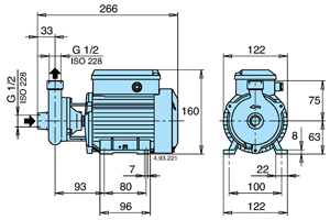 centrifugal pump with free-flow impeller for dirty liquids type C16