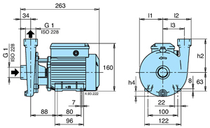 centrifugal pump with open impeller in cast iron type C