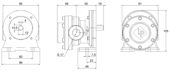 External Gear-Pumps with mounting brackets type D219 - Dimensions