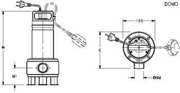 type DOMO Submersible Pump for wastewater in stainless steel