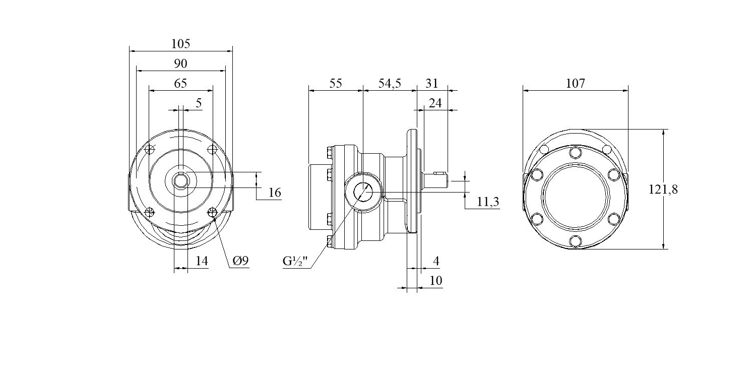 Zahnradflanschpumpe Abmessungen F310-F323