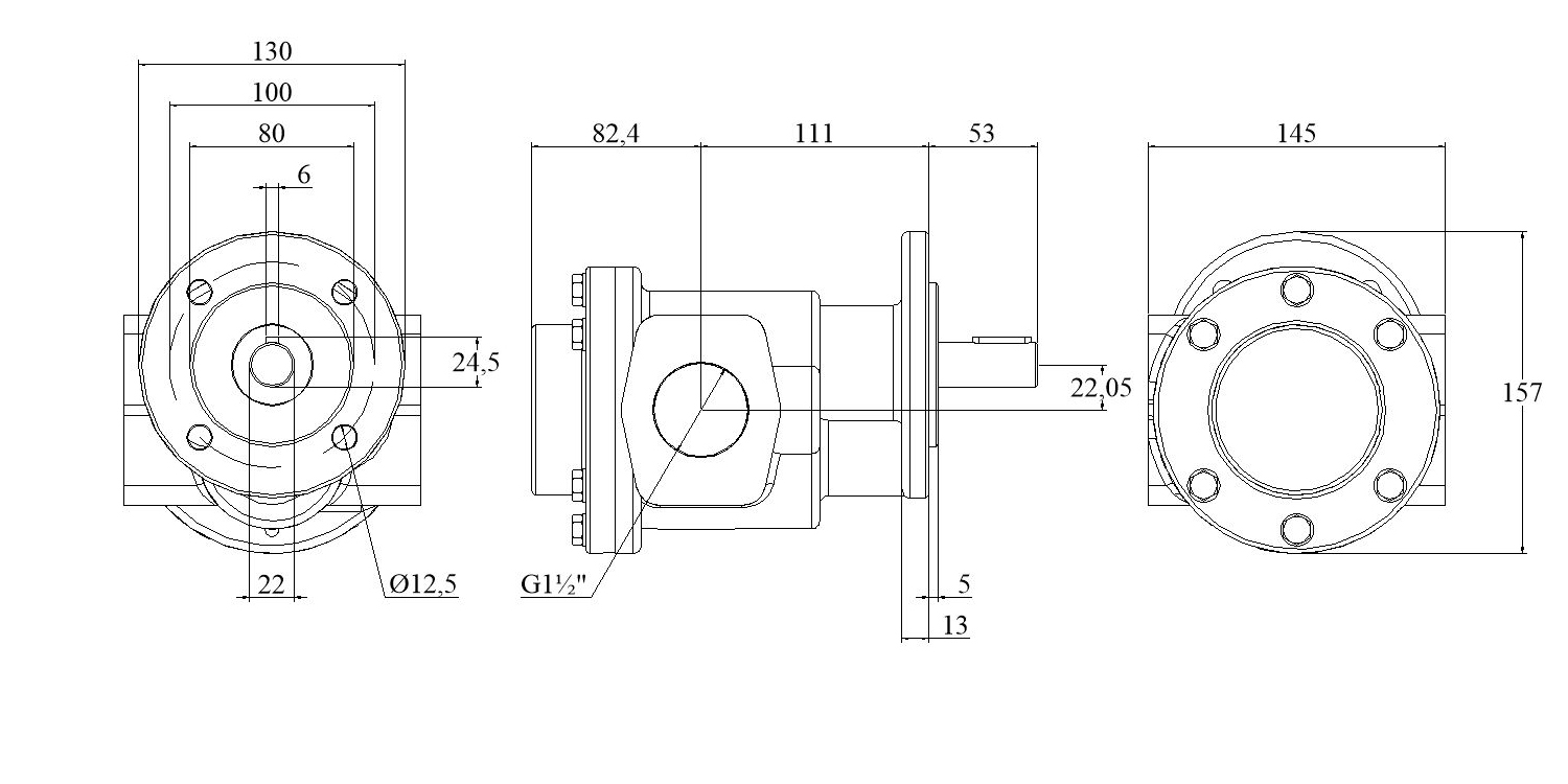 Zahnradflanschpumpe Abmessungen F570 bis F590