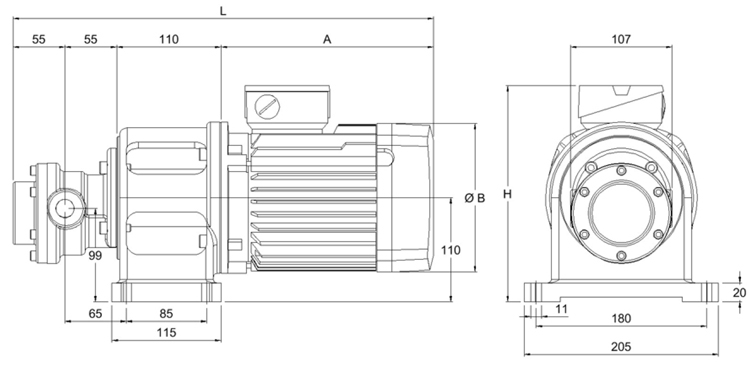 Electric-gear-pumps type FKM 310-323 - dimensions
