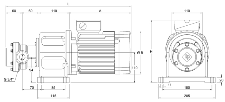 Electric-gear-pumps type FKM 328-333 - dimensions