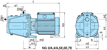 NG Selbstansaugende Jetpumpe Abmessungen