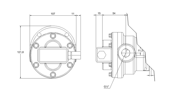 Zahnradflanschpumpe Abmessungen F310-F323
