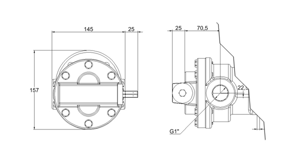 Zahnradflanschpumpe Abmessungen F422 bis F438