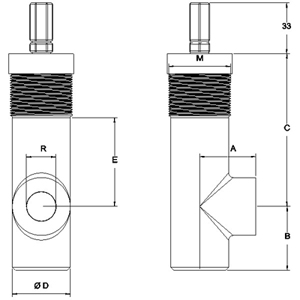 Pressure stop valves dimensions
