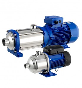 High efficiency, horizontal multistage pump