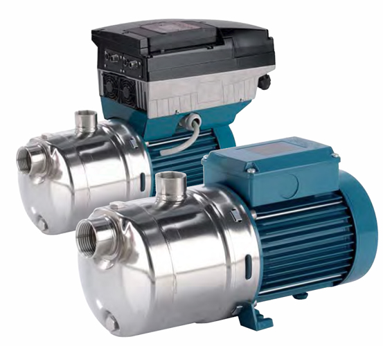 multi-stage close coupled pumps in chrome-nickel stainless steel